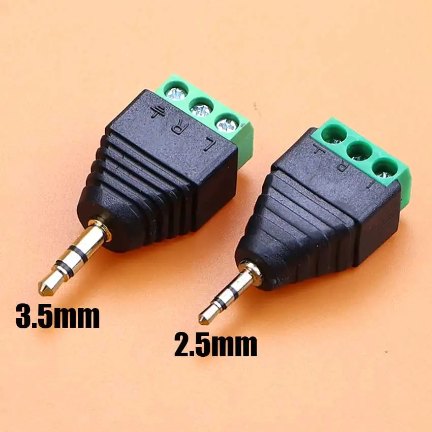 3.5mm 2.5mm 2/3/4 Pole Male Female Socket To Solderless Screw Terminal Adapter Plug Mono Stereo Headphone Audio Jack Connector