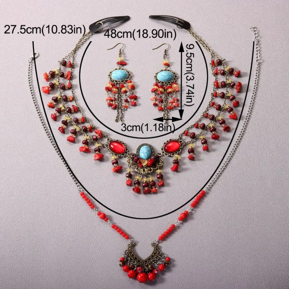 خمر العرقية نمط رئيس سلسلة متعدد الألوان الخرز يدويا مهرجان الجبين سلسلة البوهيمي أنماط الحاجب قلادة