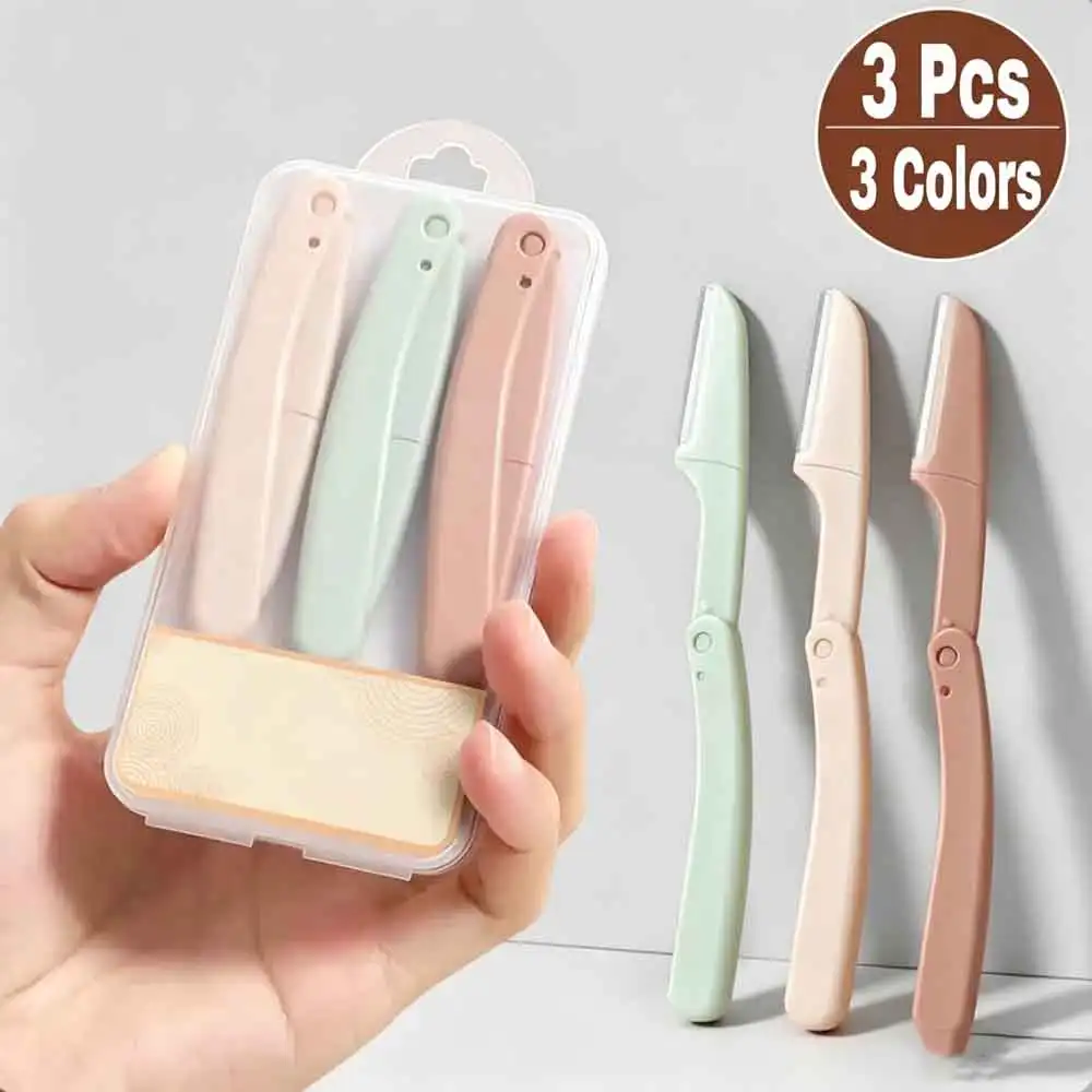 for Women Eyebrow 3Pcs Eyebrow Facial Trimmer Pocketknife Epilators Profiler Hair Remover for Ladies Face Eyebrow Shape Shaver