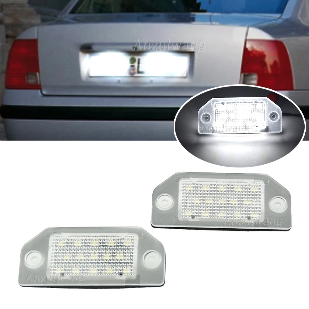 LED License Number Plate Lamps For VW Passat B5 Pre-facelift 1997-2000 Built-in Canbus No Error 2PCS 12V White Plate Lights