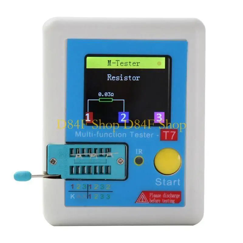 D84F High Transistor Tester Multifunctional Graphic 128 TFT LCD Display Diode Triode Capacitance for LCR Meter