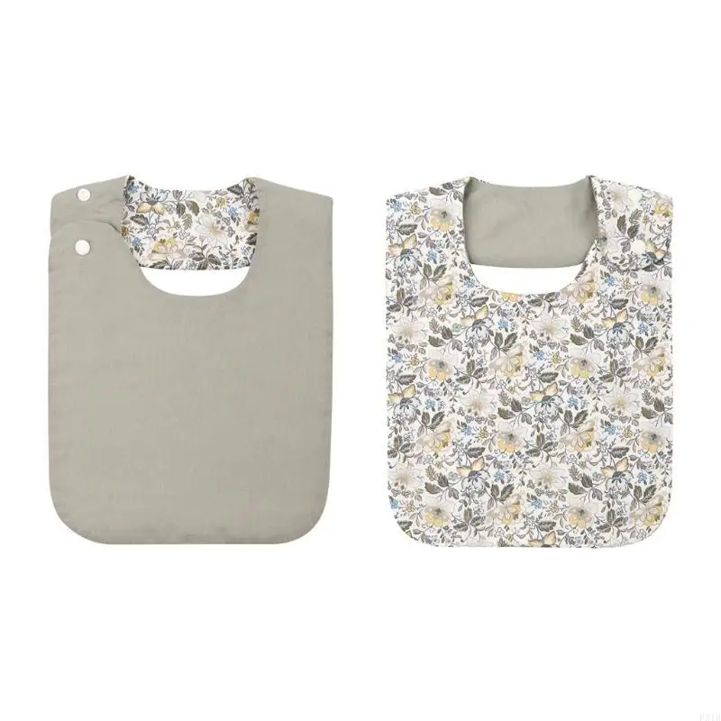 

Floral Vintage Newborn Double Side Bibs Boys Girls Waterproof Linen Cotton Saliva Towel Baby Shower Gifts P31B