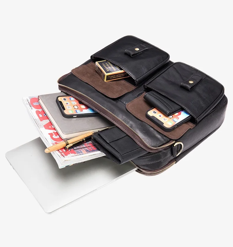 Valigette da uomo retrò Borse per laptop in vera pelle Borse a tracolla da uomo Borsa a tracolla da uomo alla moda