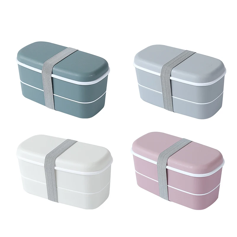 Student Lunch Boxes Japanese-style Lunch Box Portable Tableware Bento Box Double-layer Separated Microwave Lunch Box Leak-proof