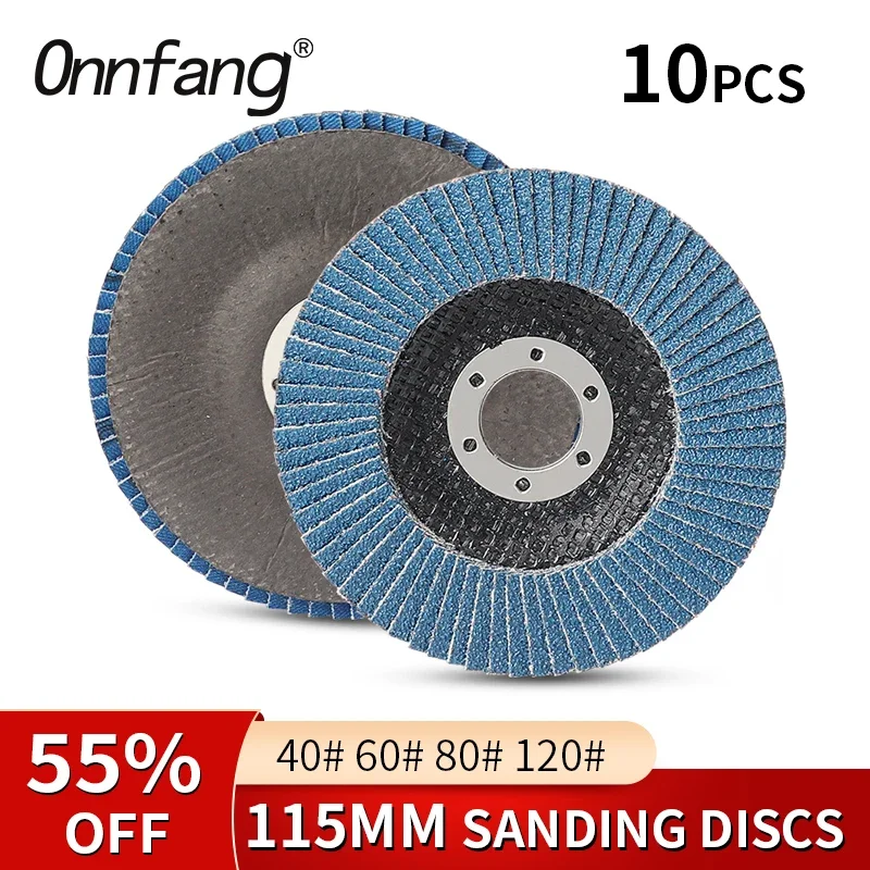 4.5inch/115mm Sanding Discs Zirconia Polished disc 40/60/80/120 Grit Discs 22mm Hole Grinding Wheels Blades for Angle Grinder