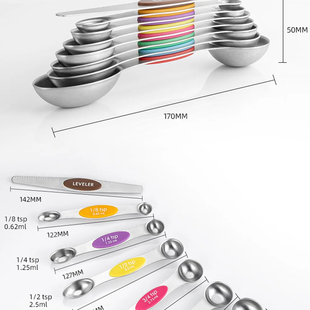 

8 Pcs Baking Measuring Spoon Cup Set Cups Measure Tools Cooking Gadgets Scoop Accessories Metal Spoons
