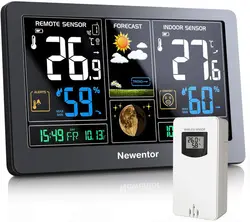 Wireless Indoor Weather Station Digital Thermometer Hygrometer Table Alarm Clock Temperature Humidity Sensor Weather Forecast