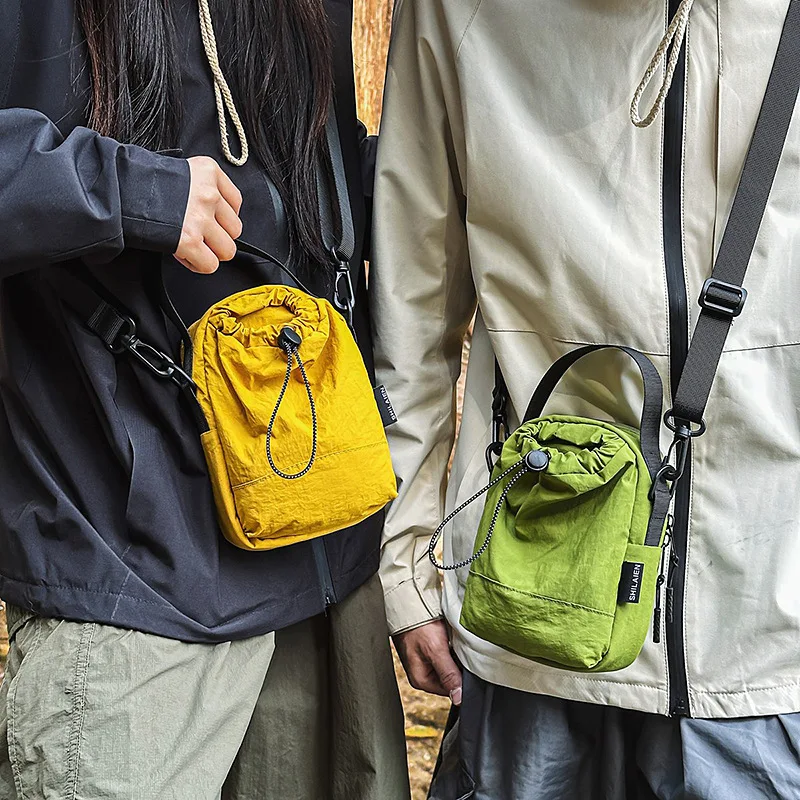 

Fashion Minimalist Style Solid Color Shoulder Crossbody Bags Girls Messenger Bag Lightweight Phone Bag Nylon Small Coin Purse