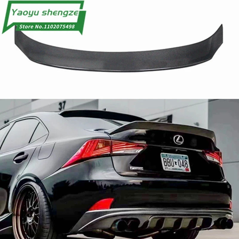 Real Carbon Fiber Trunk Roof Spoiler Wing For Lexus IS200 IS250 IS350 IS300 AWD/IS200T All Models 2014-2018 Rear Wing Spoiler