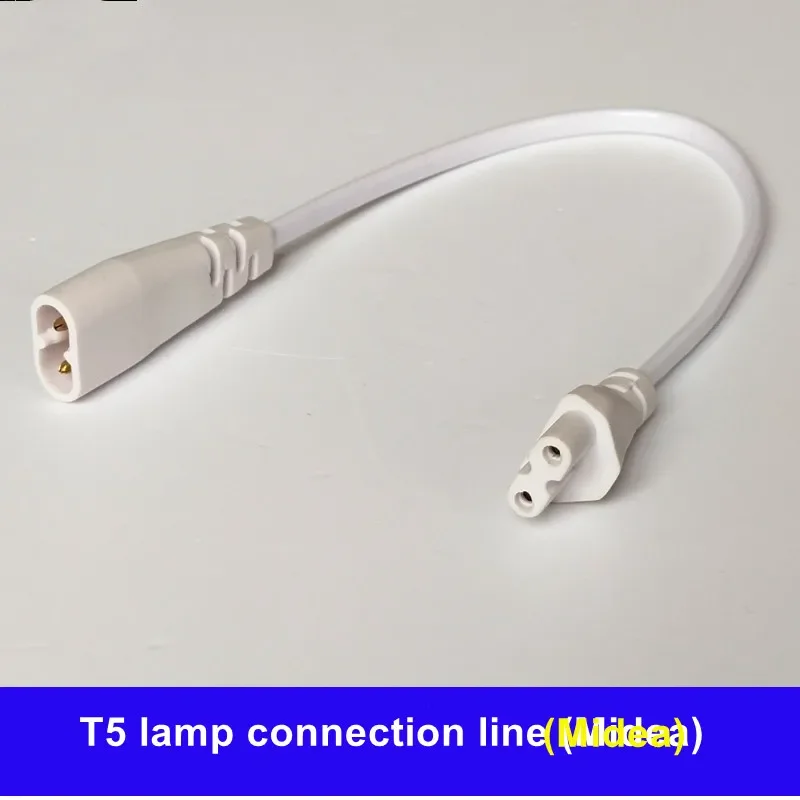 10pcs/lot T5LED Lamp Double-ended Connecting Wire 2-core Male-female Butt Joint 2-hole Plug 8-word Corner Extension Power Cord