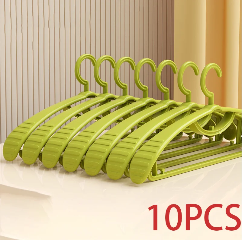 10pcs Adult Wide Shoulder Thickened Non-slip Clothes Hanger Household Clothes Rack Clothes Drying Rack Plastic Clothes Hanger