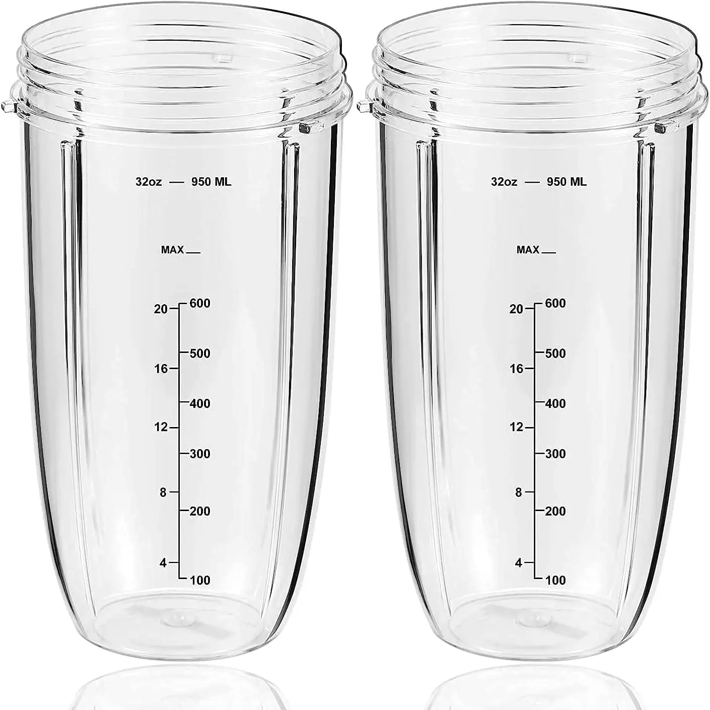 2 PCS Replacement Parts 32oz Blender Cups Replacement Blender Cups Compatible with NutriBullet 600w and 900w Blender