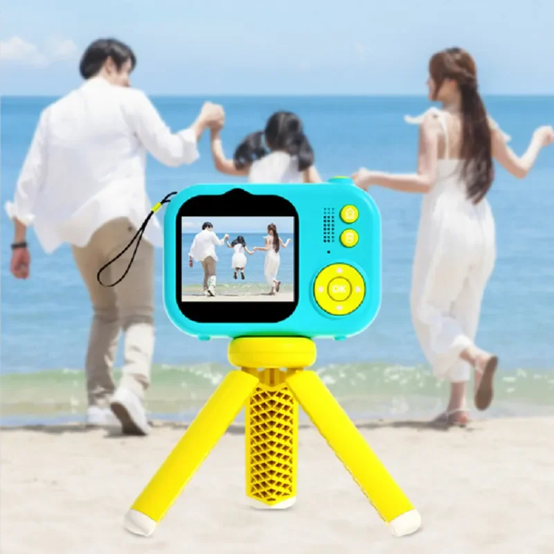 Handheld Dual Lens HD Camera for Kids with Leather Case Photo Video Recorder Portable Gift for Boys Girls Birthday