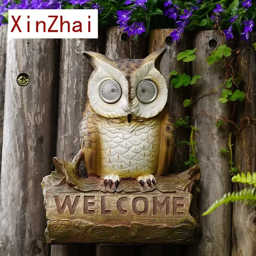 

Solar LED Light Outdoor Garden Lights Resin Owl Animal Lawn Ornament Waterproof Lamp Unique Solar Yard Decoration