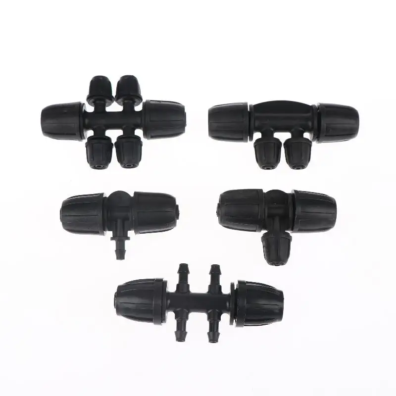 Drip Irrigation Fittings 1 2 Inch PE Pipe 3 4 6 Way Connector Robust Leakproof Garden Watering Accessories Set