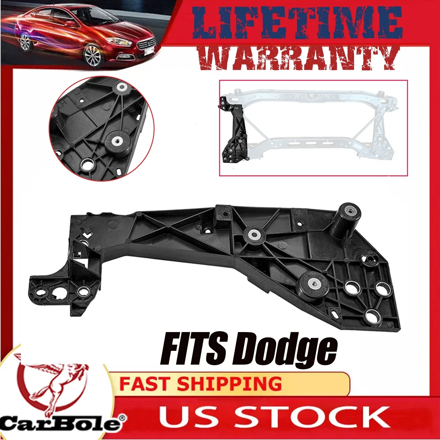 

Правый кронштейн крепления радиатора для Dodge Ram 2500/3500 2019-2024 гг.