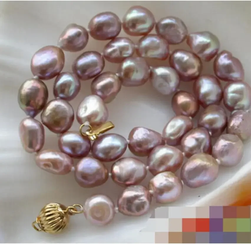 Fashion jewelry 17 7-8mm lavender baroque freshwater pearl necklace