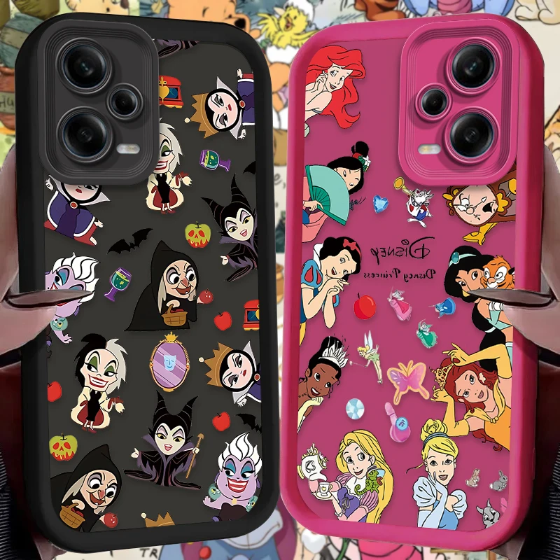 Disney Princess Villain Silicone Case for Xiaomi Redmi Note 13 12 11 Pro Plus 4G 5G 12S 11S 10S 10 9 9S Redmi 14C 13C 12C A3 12