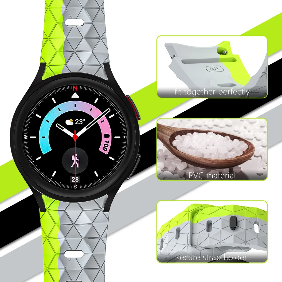 Tali silikon untuk Samsung Galaxy Watch 7 5 6 4 klasik 5 pro, tali gelang Galaxy Watch6 6 4 klasik 5 pro 44mm 40mm 47mm 43mm 46mm 45mm