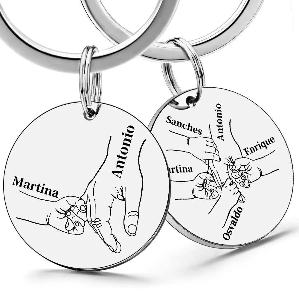 Personalisierter Schlüsselanhänger mit individuellem Namen, Vatertag, Muttertag, Papa, Mama, Schlüsselanhänger, Ringe für Auto, Anhänger, Liebesgeschenke P026S – Detail 2