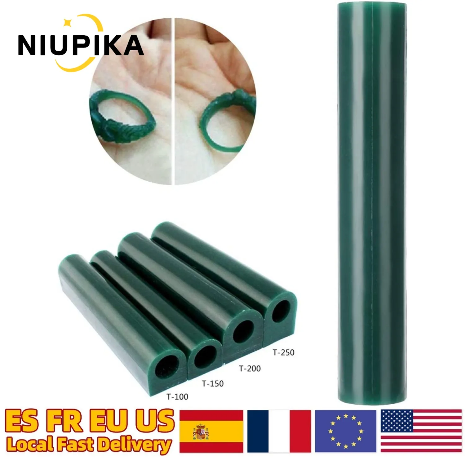 

Green Blue Carving Wax Ring Tube Mold With Hole For Jewelry Casting and Carving T100 T150 Hard Modeling Wax