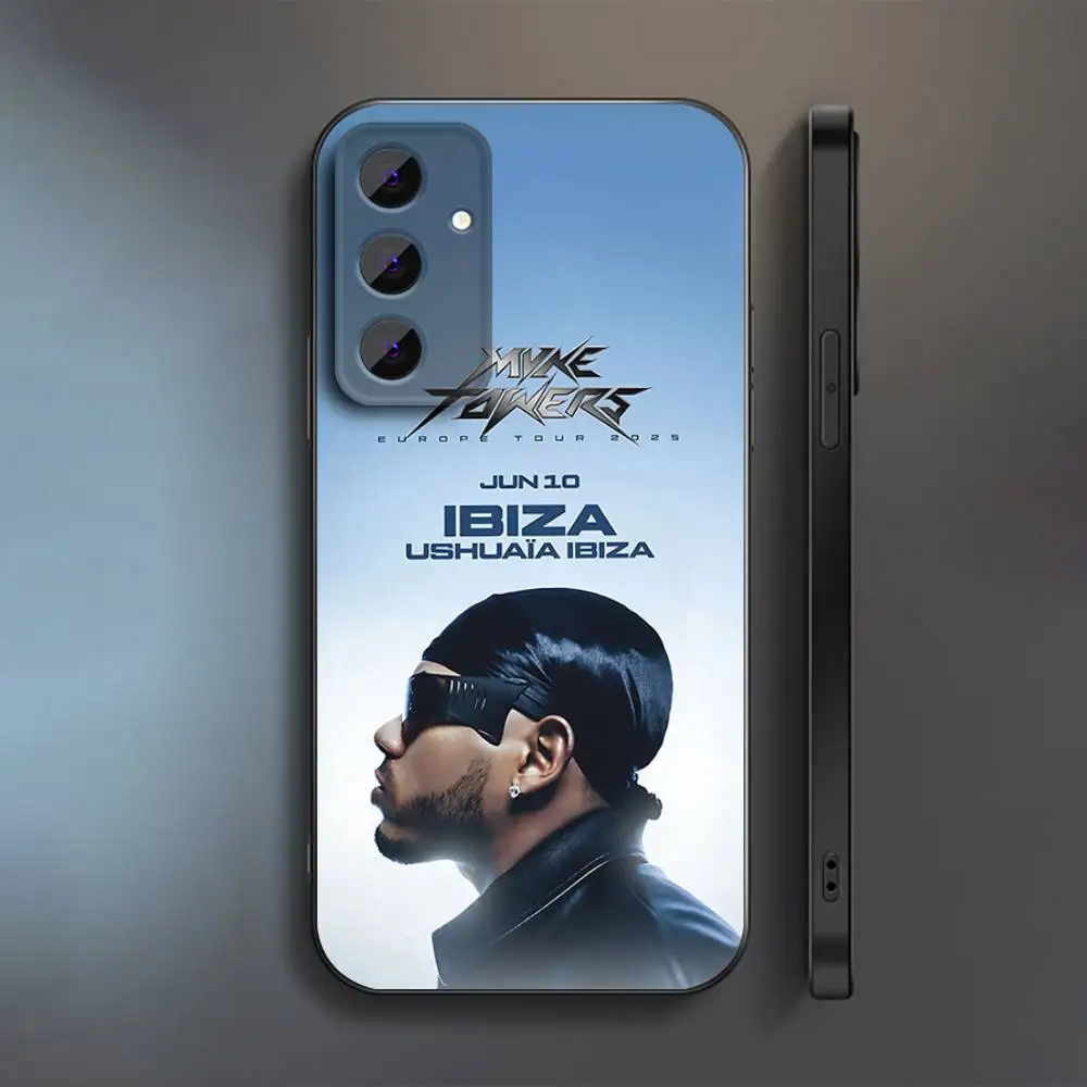 حافظة هاتف M-Myke T-Towers 2025 لهاتف سامسونج S 25,24,23,22,30,21,10,9,Ultra,Plus,Lite,FE,4,5G حافظة سوداء ناعمة