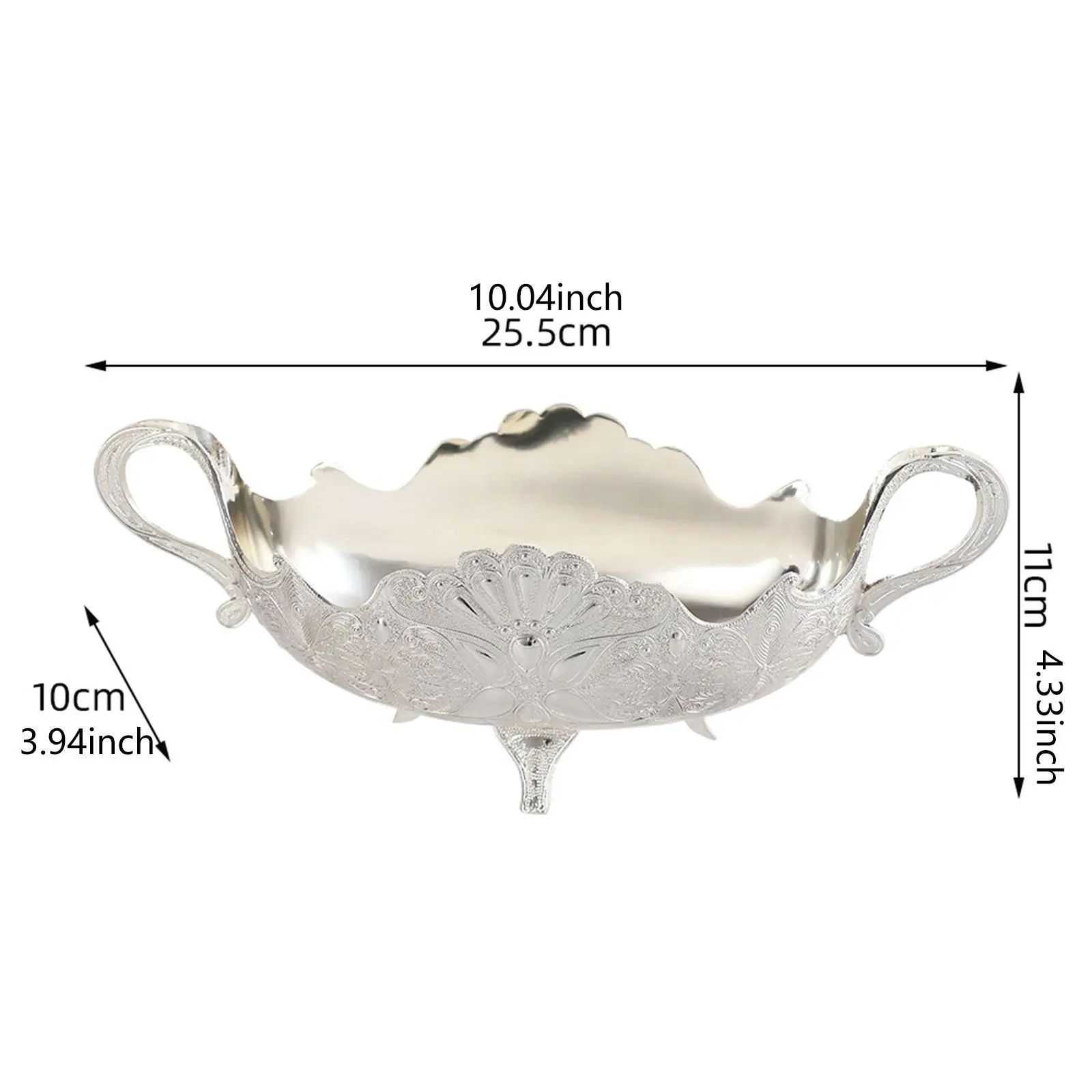 Footed Fruit Bowl Countertop Organizer Zinc Alloy Home Decor Salad Bowl Serving Tray for Anniversaries Kitchen Wedding Party