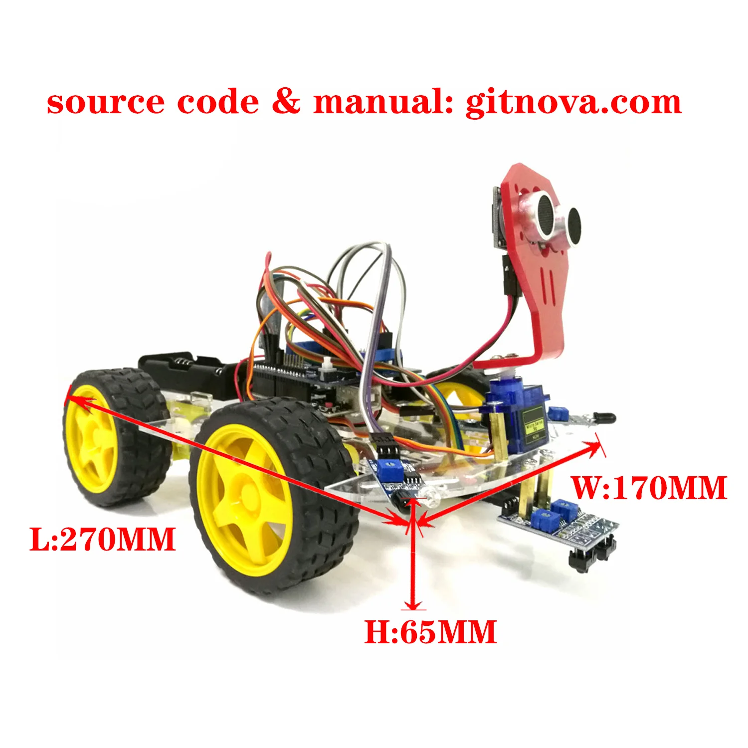 Tracking Obstacle Avoidance Robot Crawler Tank Car Chassis Kit with Control Board for Arduino by APP Phone for Arduino Kit DIY