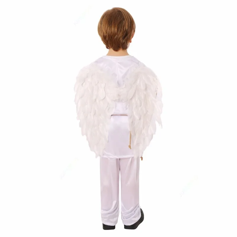 Kids Cupido Cosplay Kostuum Jongens Valentijn Witte Kleding Met Vleugels School Podium Voorstelling Kinderen Dag Outfits Top Broek