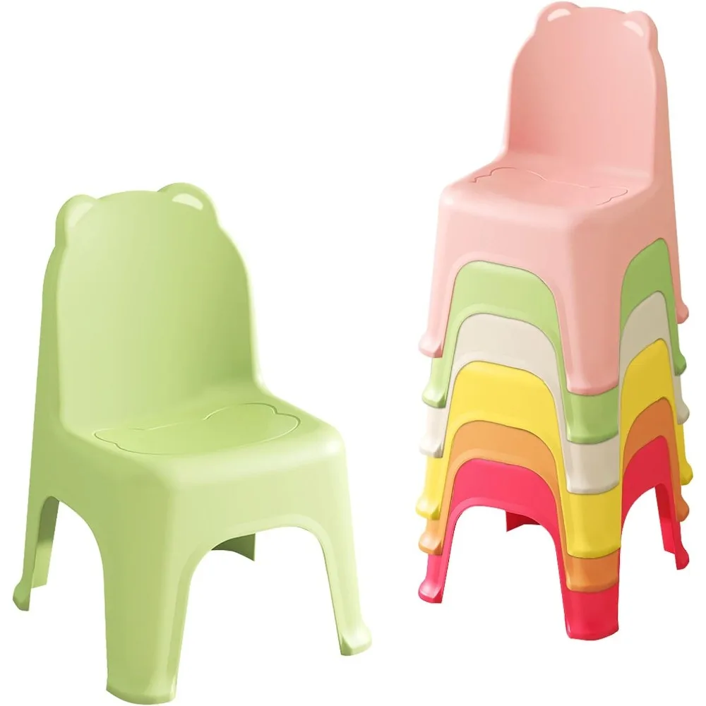 

11”Stackable School Chairs, 6Pcs Kids Plastic Classroom Chairs for Toddlers, Colorful Preschool Chairs for Classroom, Daycare,