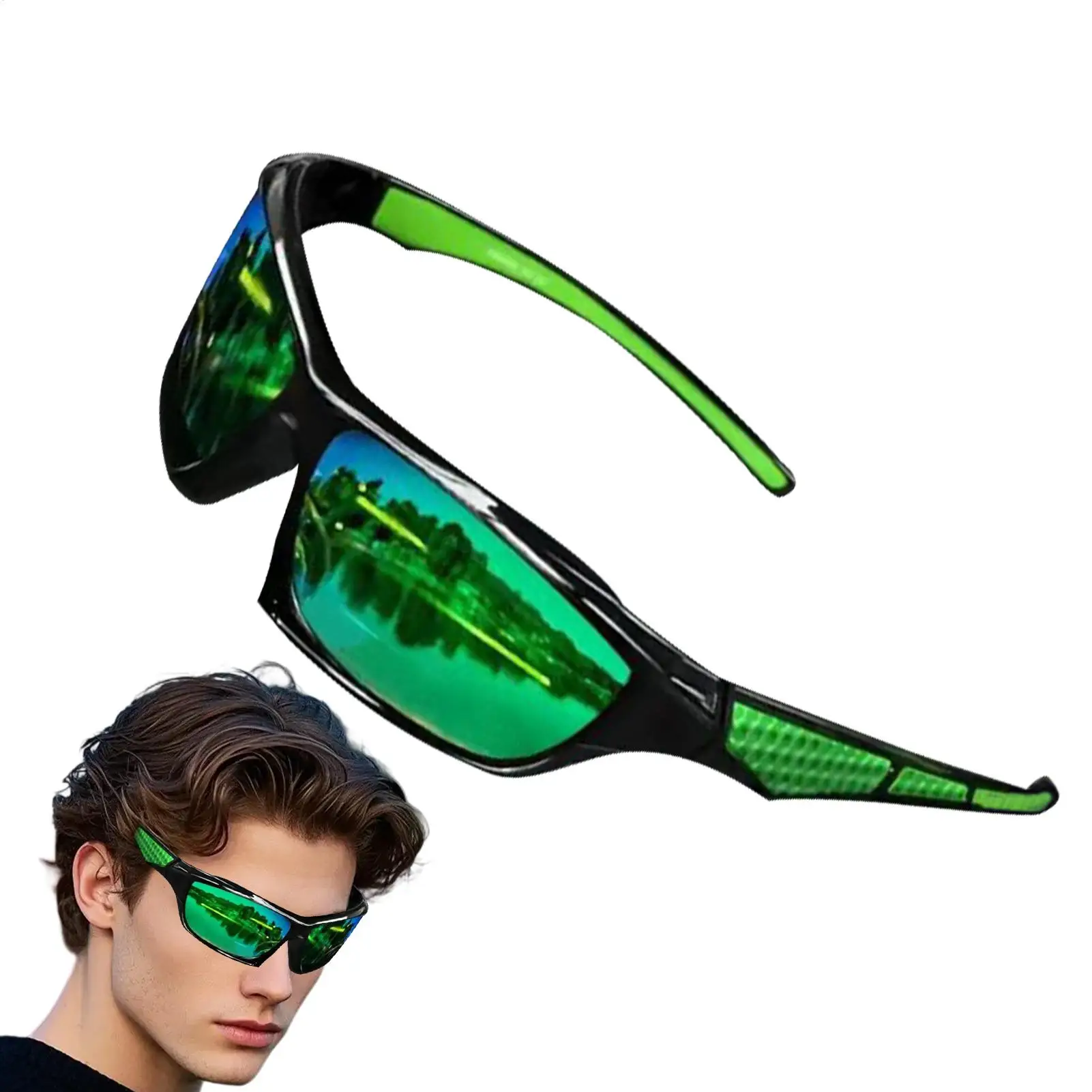 

Поляризованные солнцезащитные очки с защитой от ультрафиолета, спортивные очки для велоспорта, активного отдыха, вождения, бега и других видов спорта.