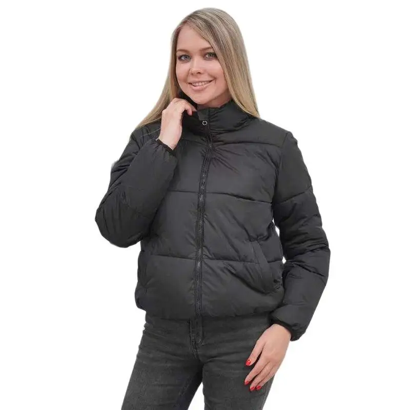 Chaqueta acolchada de algodón con cuello alto para mujer, abrigo de burbujas de gran tamaño, Parkas cálidas y sólidas, de oso a 15 grados