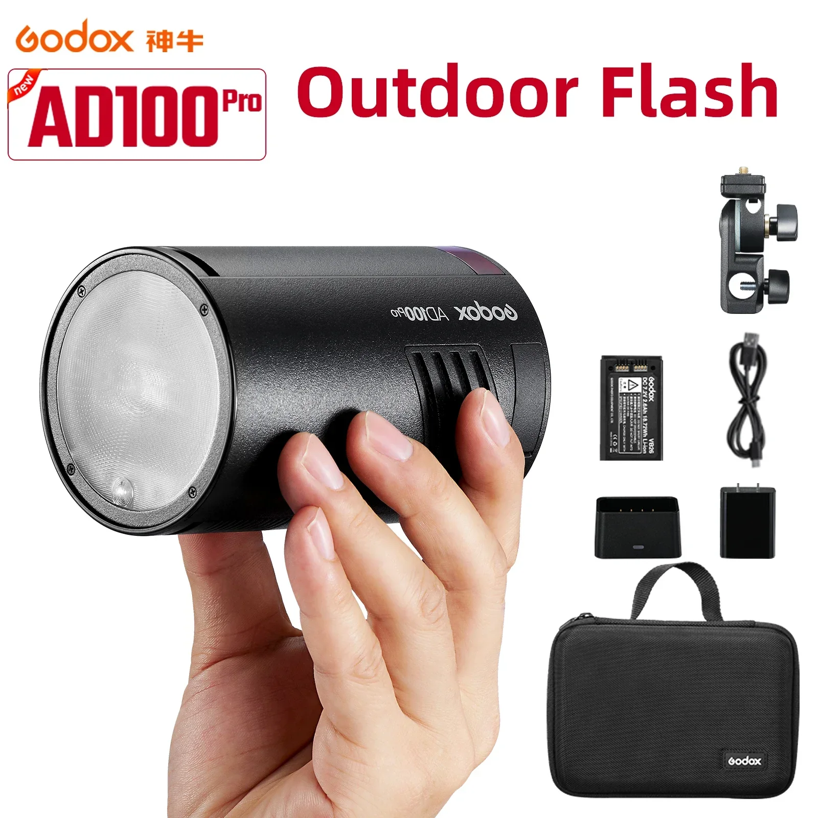 Godox AD100Pro TTL 100Ws Outdoor Flash Speedlight 2.4G Wireless X AD100 PRO Pocket Flash for Canon Sony Nikon Fujifilm Camera