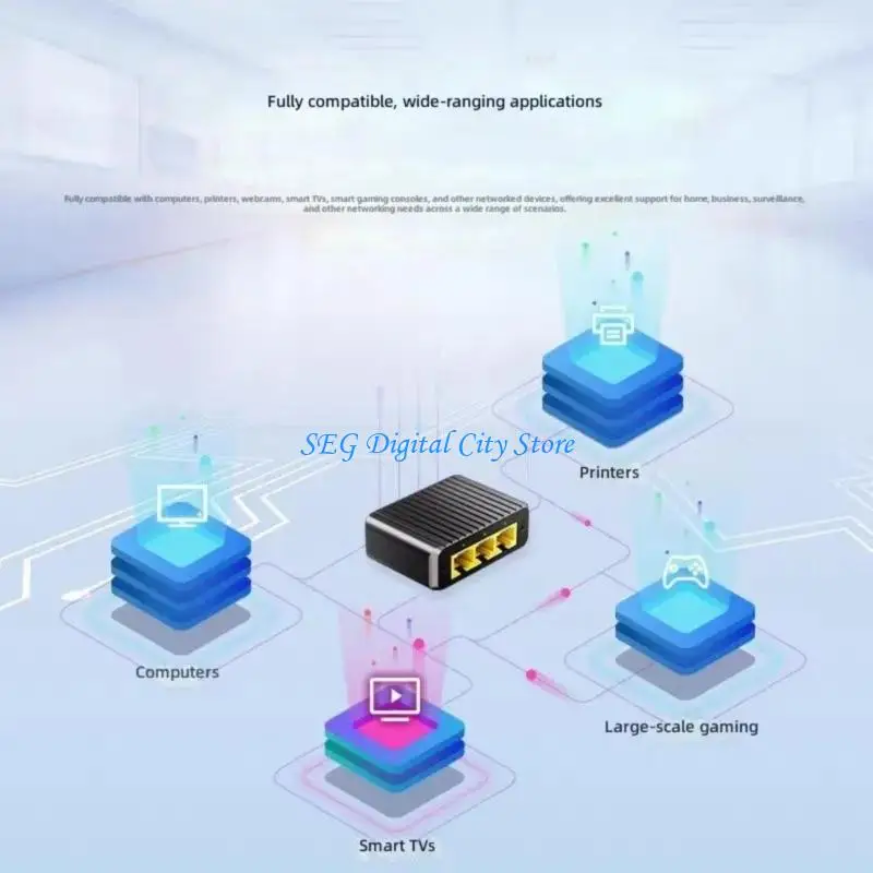 U75B 3 Port Gigabit Ethernet Switcher Aluminum Case for Home Networking Expansion