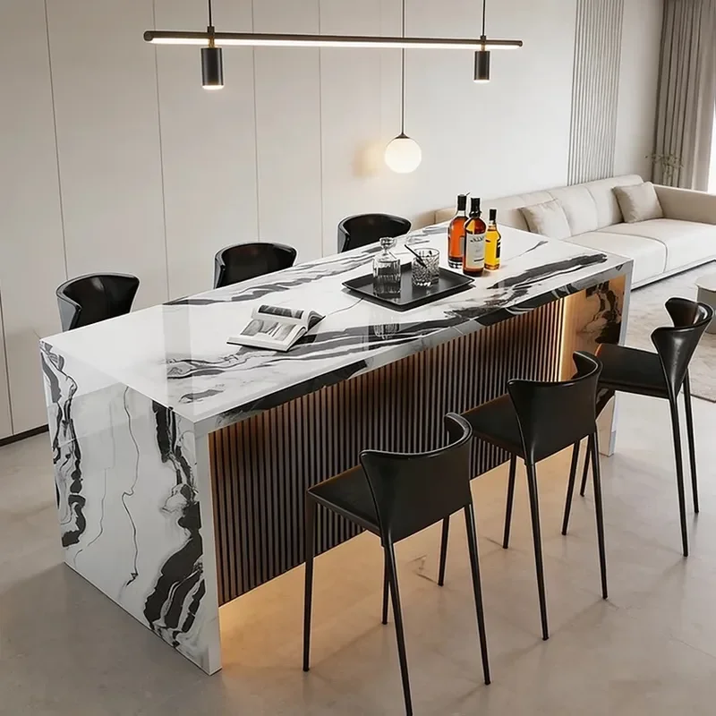 Panda White Flush Bar Table Downside Dining Table Integrated Household Separate Premium Small Apartment Balcony Leisure Table