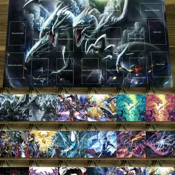 유희왕 결투 괴물 Playmat 파란 눈 궁극적 인 용 어두운 마술사 TCG CCG 매트 마우스 패드 트레이딩 카드 게임 매트 + 무료 가방