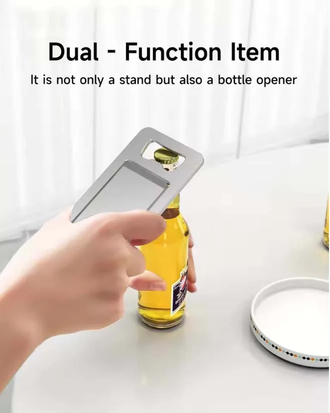 Ультратонкая подставка для телефона MECHING 2 в 1, с открывалкой для бутылок — регулируемый складной настольный держатель для телефонов и планшетов