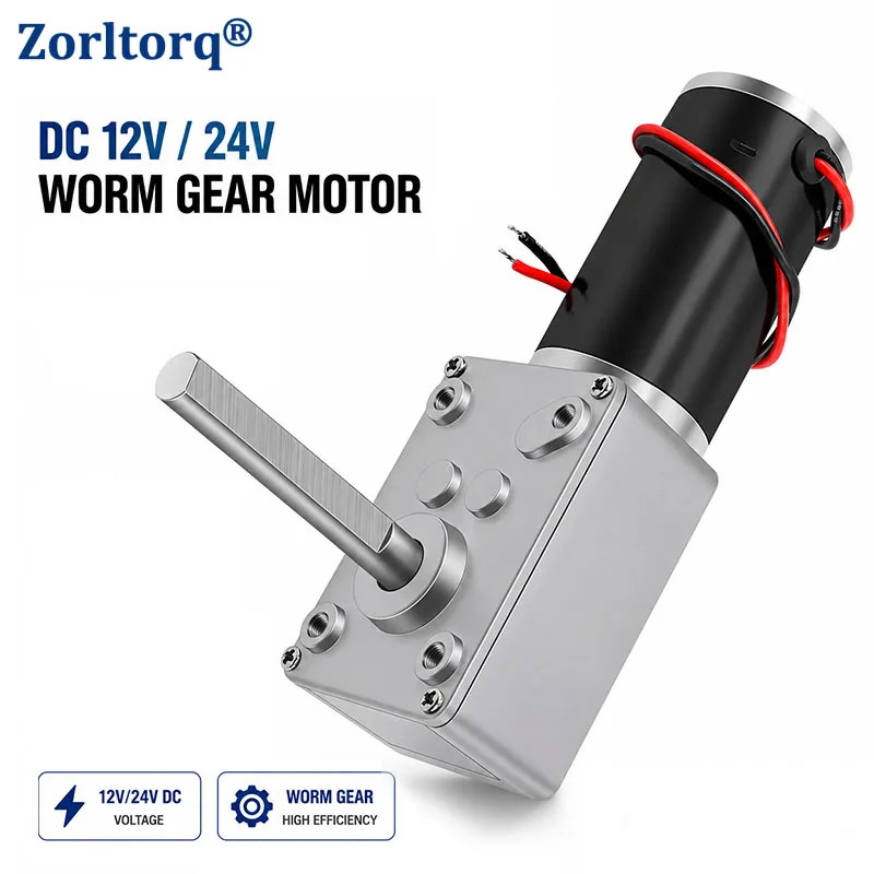 High Torque DC Worm Gear Motor 12V 24V with 51mm Long Shaft 5840 31ZY for Home Application And Machinery