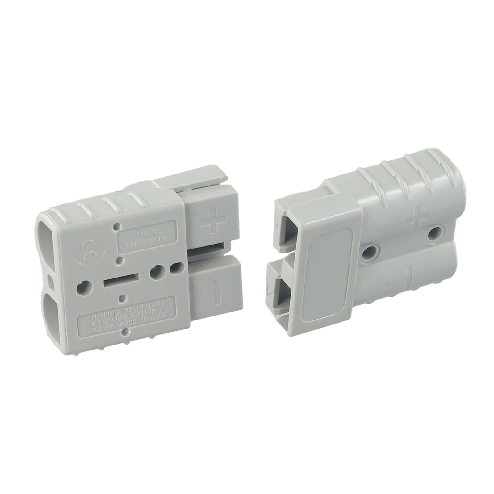 2PCS 50A FOR Anderson Plug Connectors 600V GREY RED 12-24V 6AWG For Ships Yachts RVs Straight Plug Solar Cable Conntector