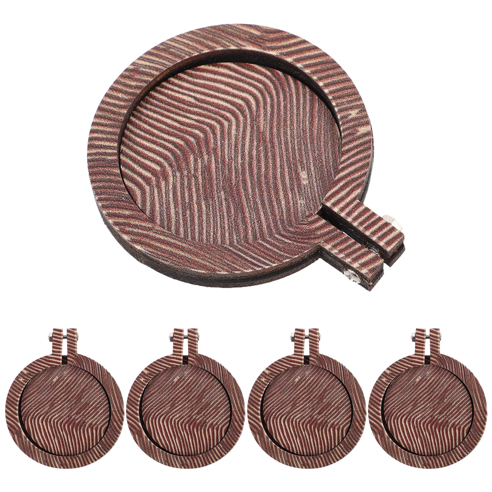 

5Pcs Mini Embroidery Hoops Wooden Round Cross Stitch Frames for Jewelry Making Craft Small Sewing Display Rustic Wood Hoops
