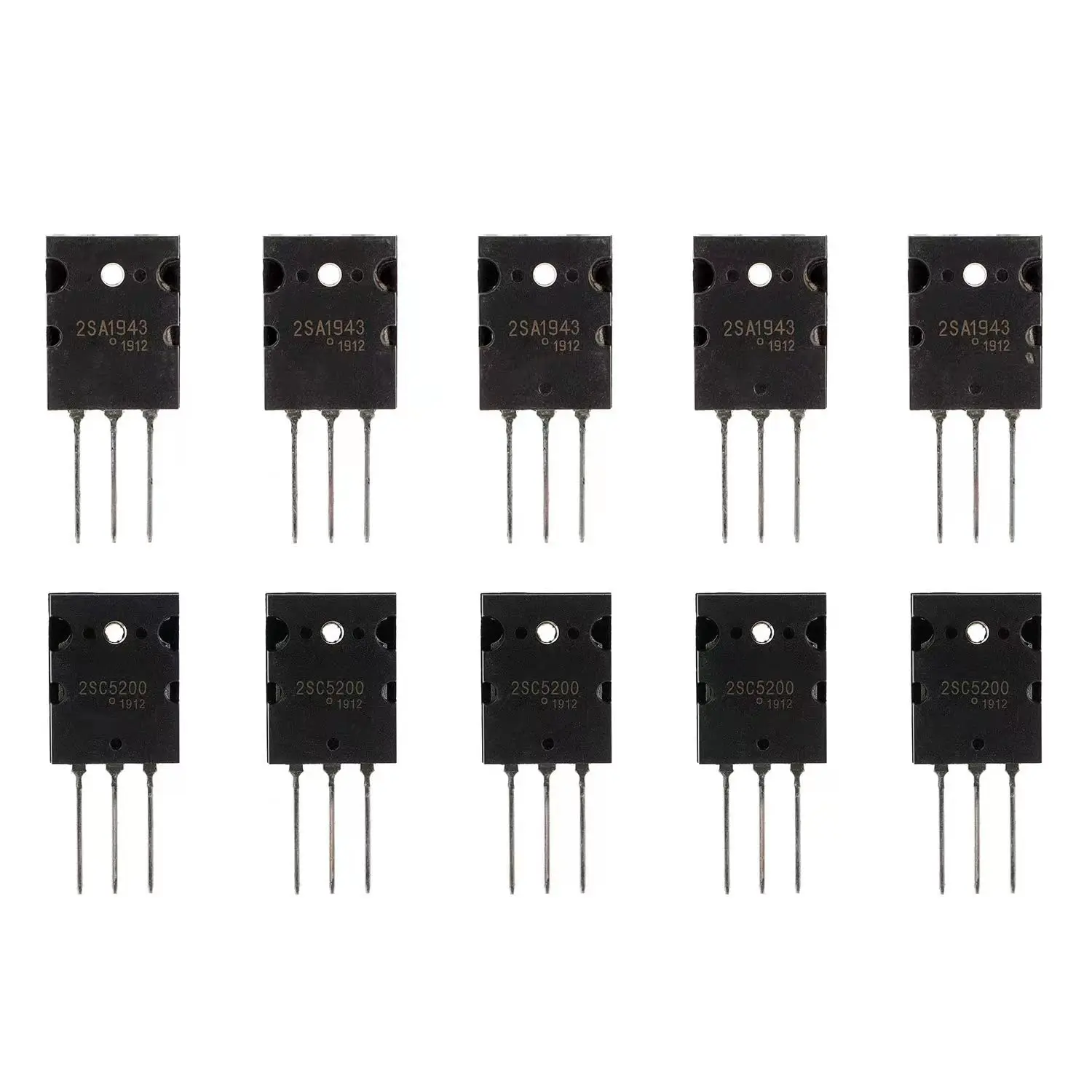 5 Pairs 2SA1943 2SC5200 Amplifier Transistor PNP NPN High Power Black Audio SiliconTransistor TO-3PL 10pcs
