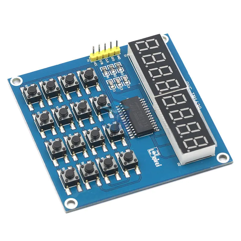 TM1638 LED Display 8-Bit Digital Tube Module 3-Wire 16 Keys 8 Bits Keyboard Scan And KEY LED Display Module For Arduino DIY Kit