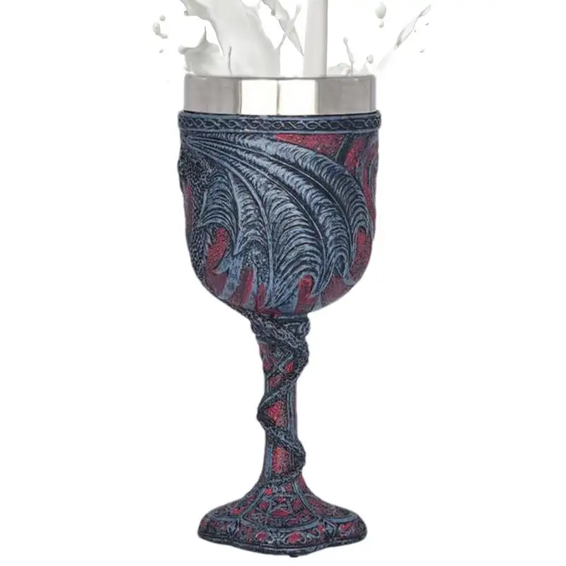 Dragon Goblet Double Dragon Heart Love Goblet Wine Cup Middeleeuwse Dragon Goblet Halloween Wijnglas Voor Cocktail Bier Koffie