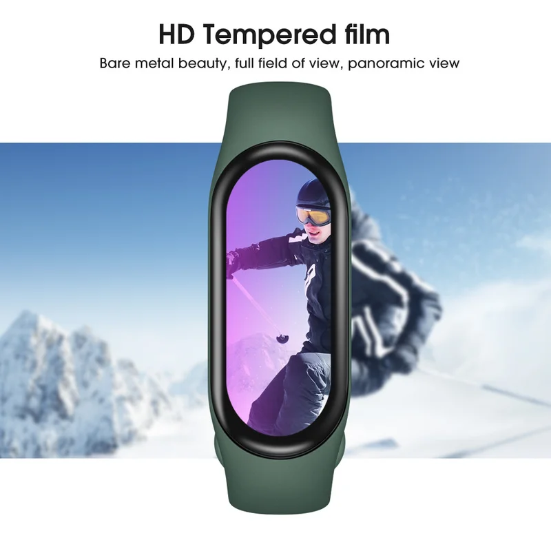 3D Soft Glass Protective Film Cover for Mi Band 7 Screen Protector for Xiaomi Miband 7 NFC Blue Screen Film Accessories