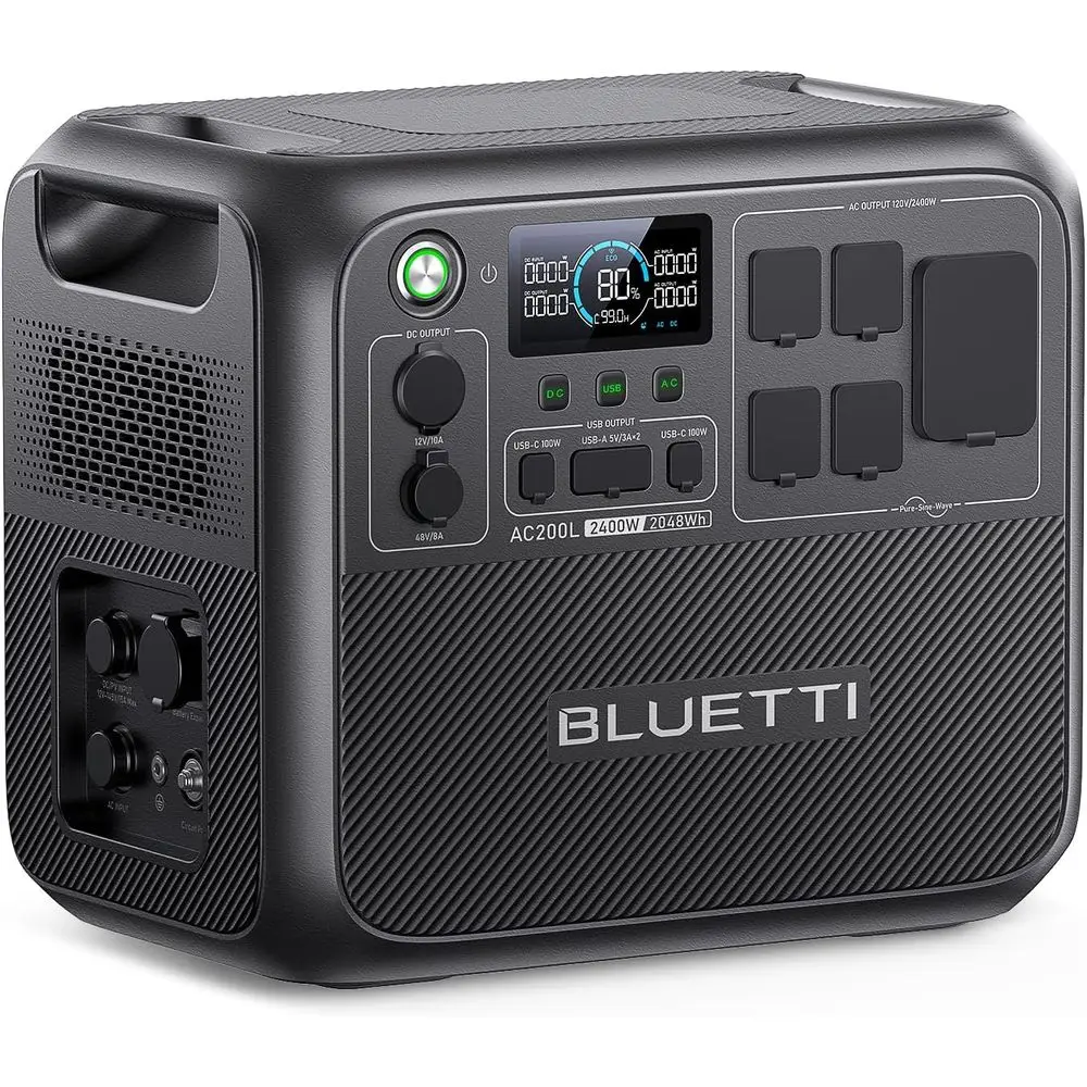 

AC200L Portable Power Station, 2048Wh LiePO4 Battery Backup, Expandable to 8192Wh w/ 4 2400W AC Outlets (3600W Power Liting), 30