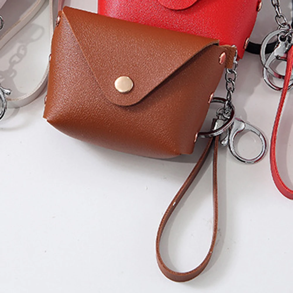 Cartera con llavero para mujer con cremallera Monedero de cuero PU Cartera de pulsera de moda Cartera pequeña para ir de compras y viajes