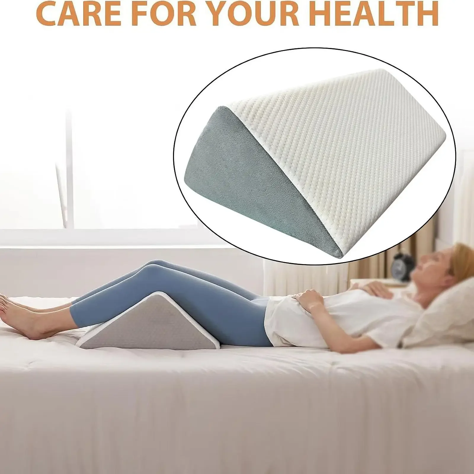 Triangular Knee Support Pillow, Leg Elevation Wedge for Bedroom