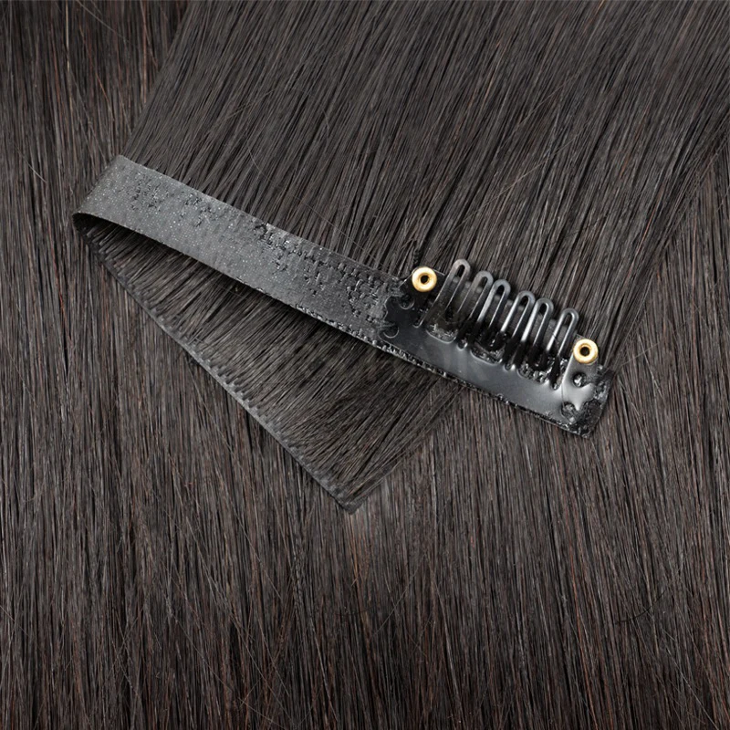 Clip invisibile personalizzata nell'estensione iniettata PU sottile e morbido nastro trama capelli umani 8 pz/set 12-22 pollici 100G 120G