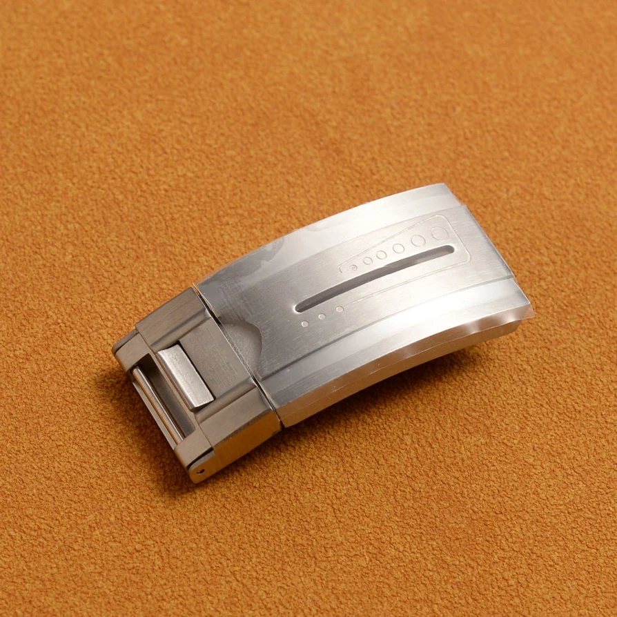 Brushed silver solid stainless steel deployment clasp for Tudor bracelet matte metal watch buckle replacement