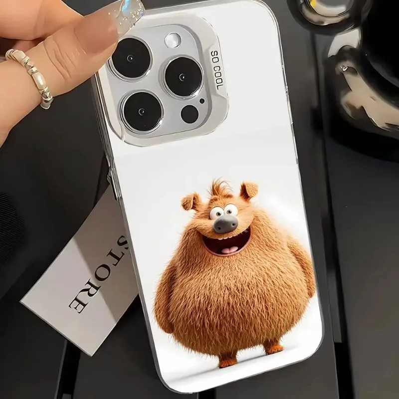 حافظة هاتف على شكل حيوانات لطيفة حافظة هاتف ملونة فضية لهاتف آيفون 17 16 15 14 13 12 11 Pro Max Plus #2